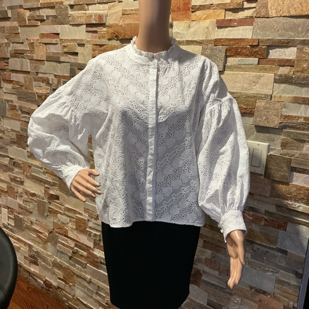 Maje Embroidered cotton shirt